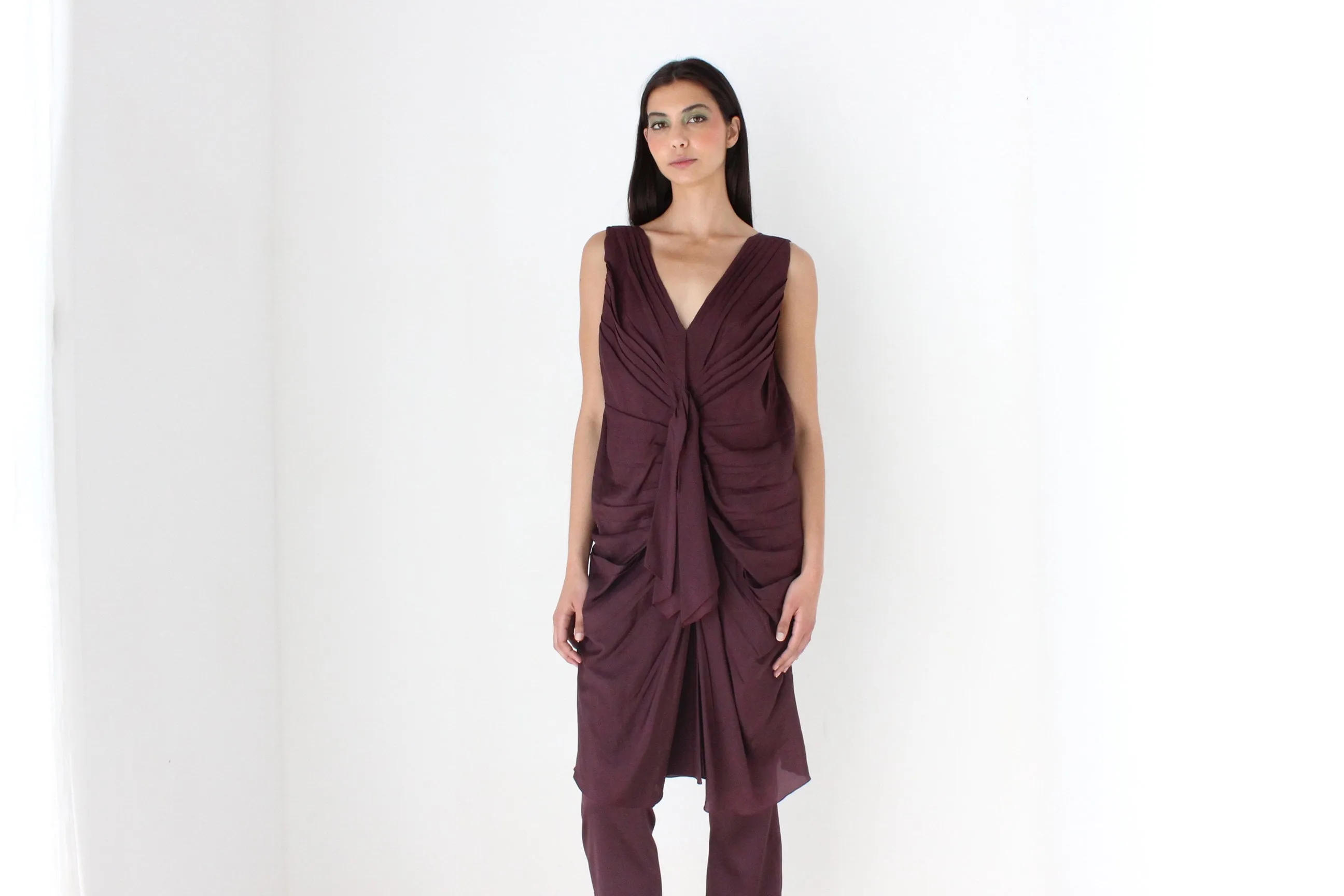 2000s MARNI Gathered Texture Cocoon Dress