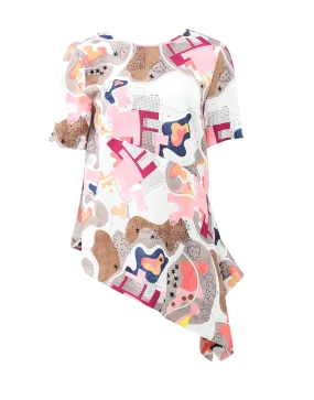 Asymmetrical Printed Top