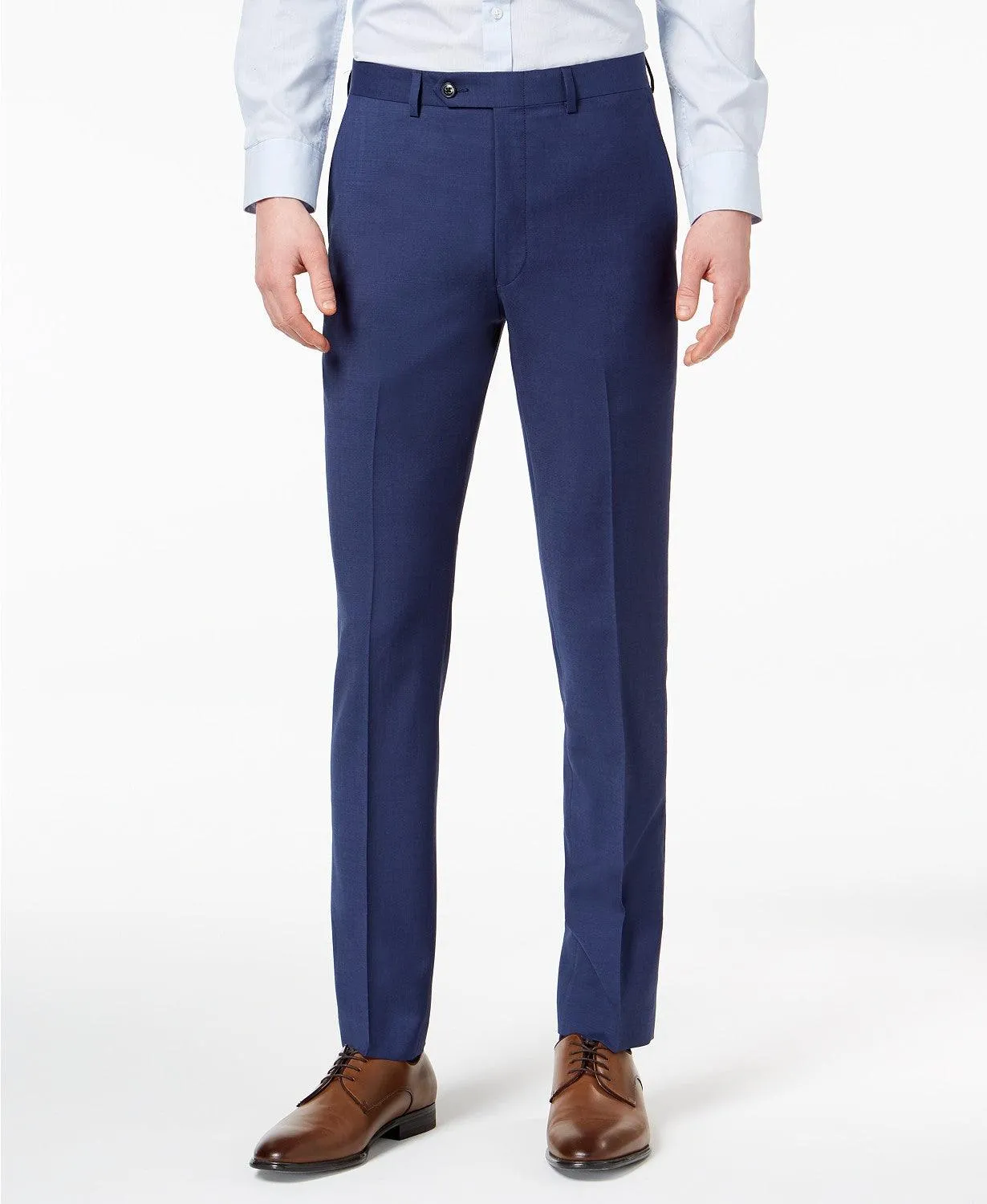 Calvin Klein Mens Skinny fit Dress Pants 32 / 32 Blue Solid