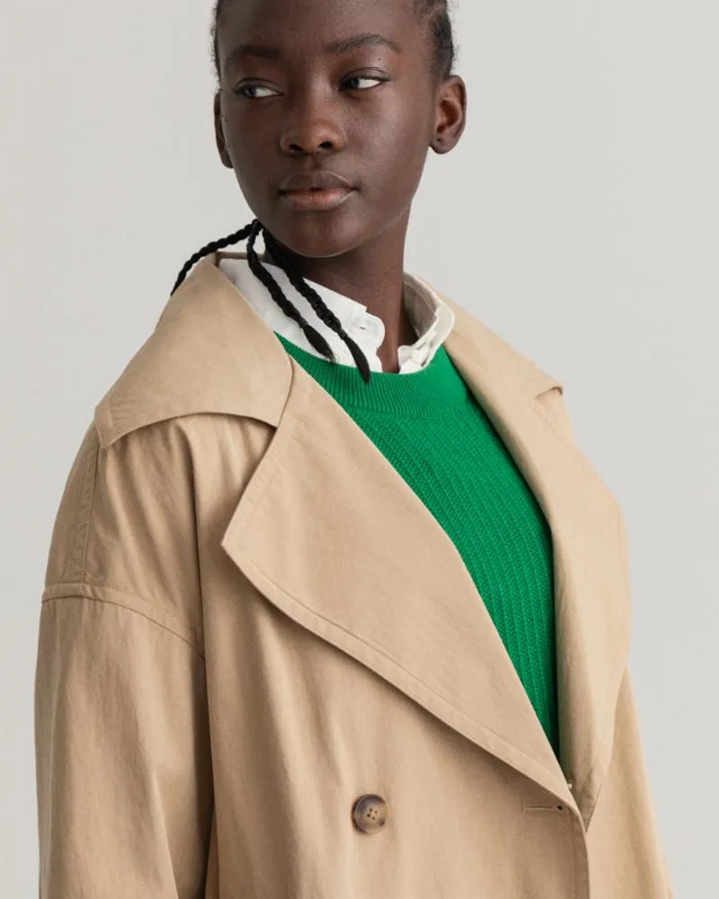 Gant Apparel Womens OVERSIZED COTTON JACKET 248/DARK KHAKI