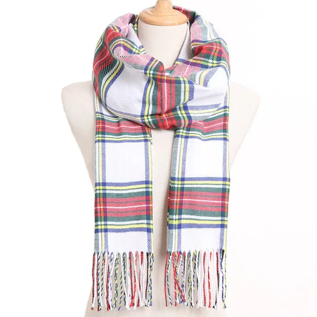 Plaid Winter Scarf Women