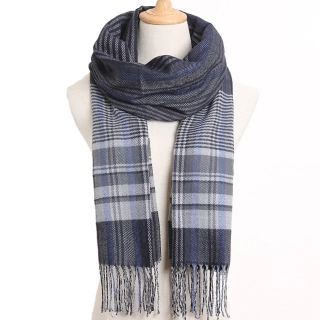Plaid Winter Scarf Women