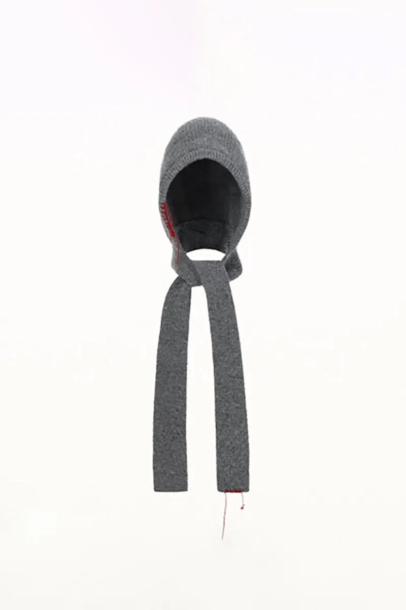 Variegated Knitted Hooded Scarf