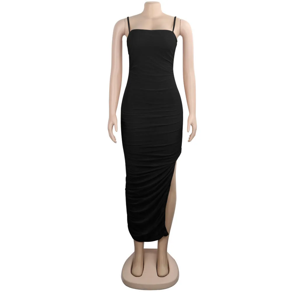 Women's Summer Polyester Sheath Elastic Long Dress