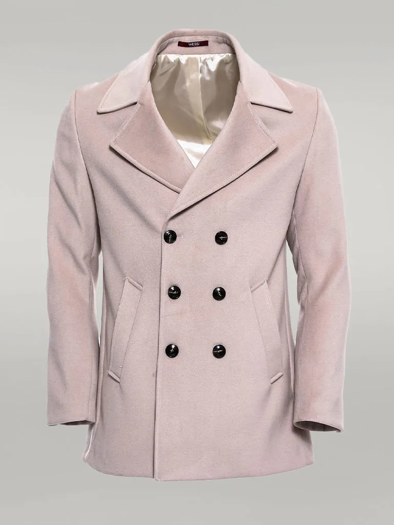 WSS Double Breasted Cachet Cream Color Coat  - Singen